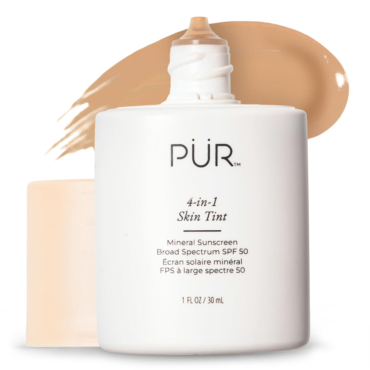 PÜR MINERALS front packaging showing marble powder bronze and clear SPF benefit