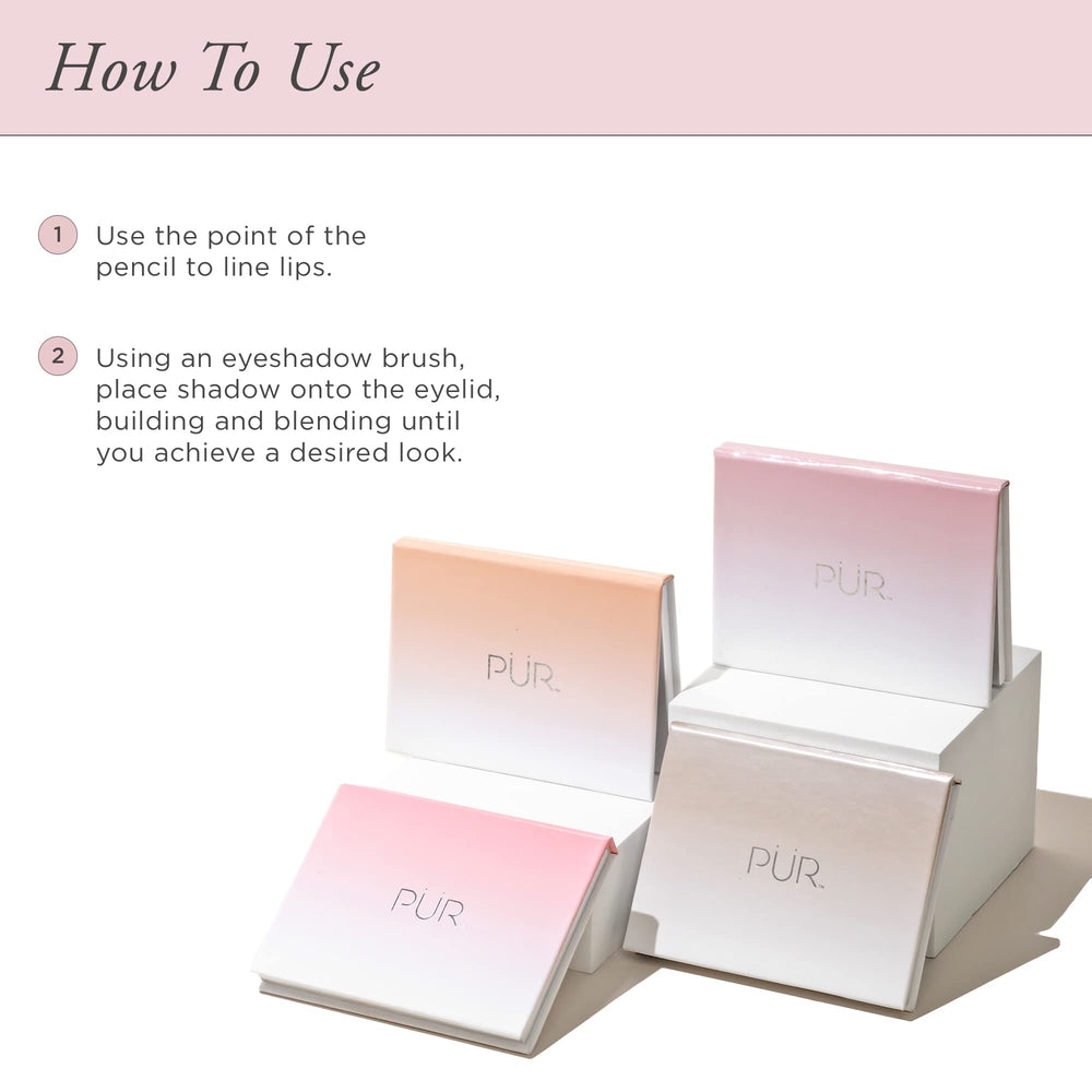 PÜR MINERALS palette beside common items showing compact size and travel convenience