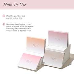 PÜR MINERALS palette beside common items showing compact size and travel convenience