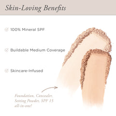 PÜR MINERALS open pan texture close-up showing finely milled powder for smooth finish