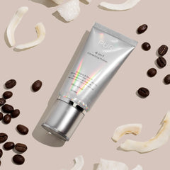 PÜR MINERALS pump detail highlighting easy, mess-free dispensing