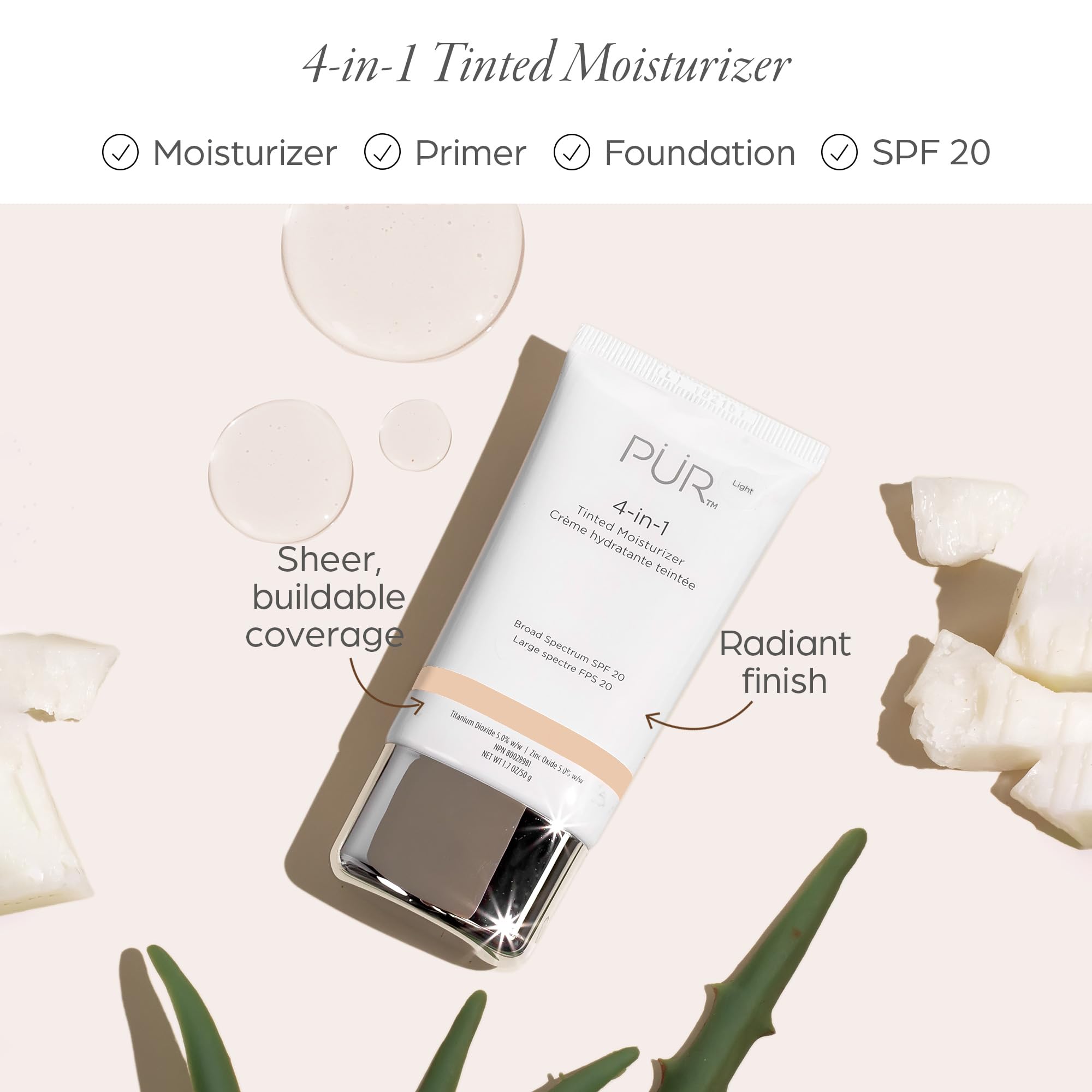 PÜR MINERALS texture close-up highlighting smooth hydrating finish