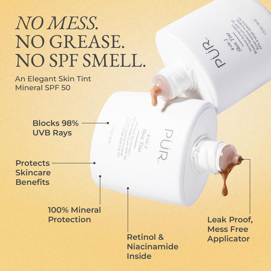 PÜR MINERALS texture close-up revealing creamy lightweight tint and smooth blendability for natural finish