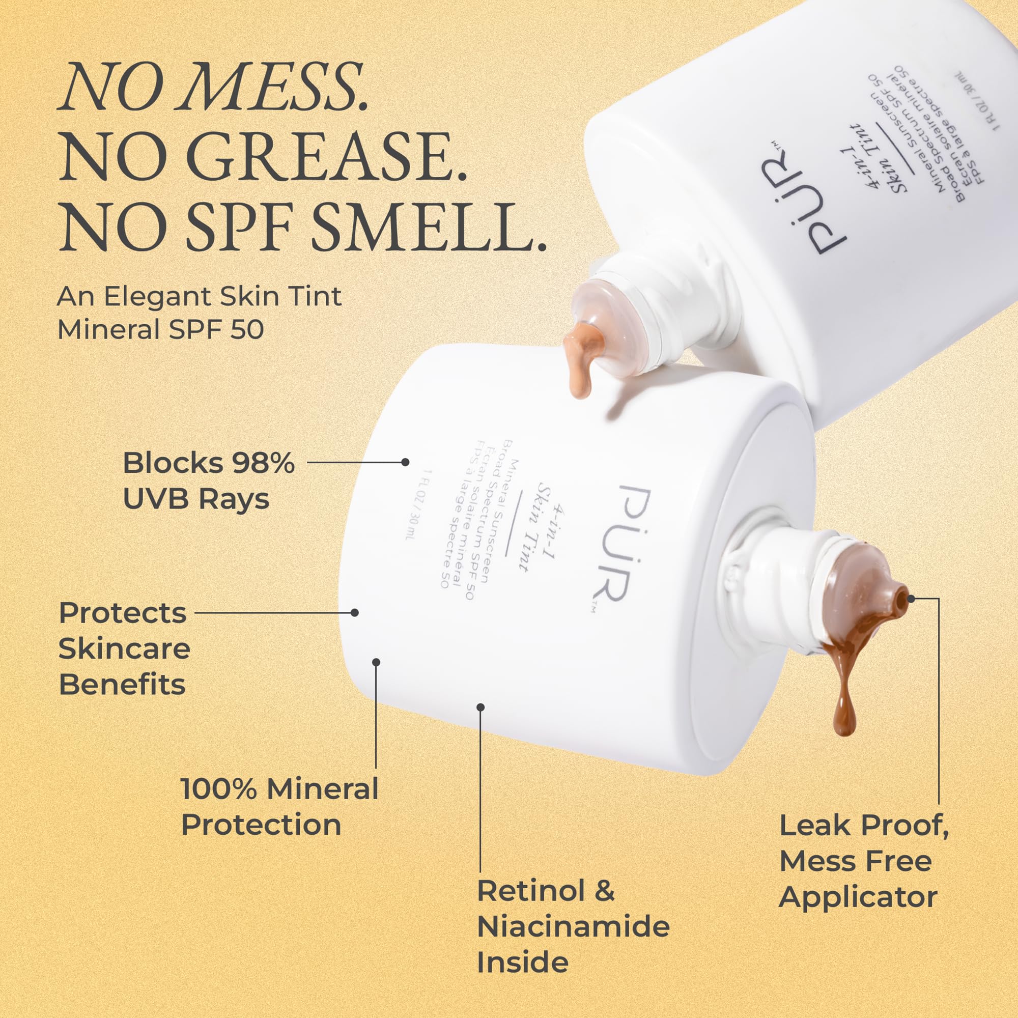 PÜR MINERALS close-up texture of sheer tint for natural finish