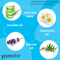 PURA D'OR creamy lather texture on palm demonstrating gentle cleansing