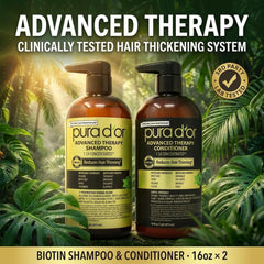 PURA D'OR bottle label closeup highlighting key botanical ingredients