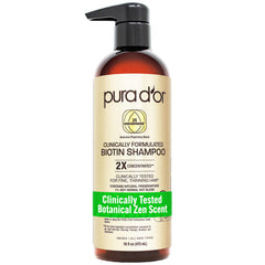 PURA D'OR front bottle view showing product and volume benefits