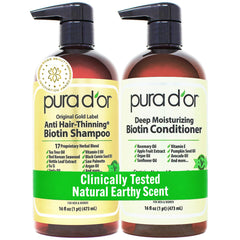 PURA D'OR front packaging showing gold label and 16oz bottles for clear recognition and trust