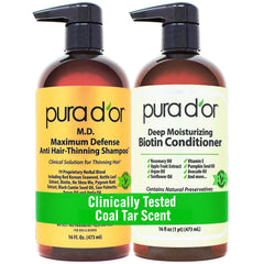 PURA D'OR front packaging showing two 16oz bottles and benefits visible
