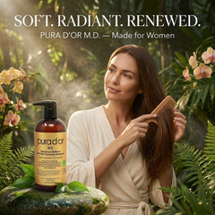 PURA D'OR shampoo lather texture demonstrating gentle foam and moisturizing benefit