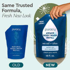 Puracy AWAKE being poured into a dispenser for easy refill and less waste