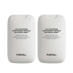 PURCELL ampoule mist front packaging showing compact bottles and branding benefit hydration