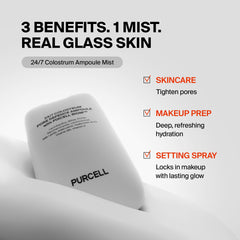 PURCELL mist closeup nozzle spraying a fine veil for even application and glow