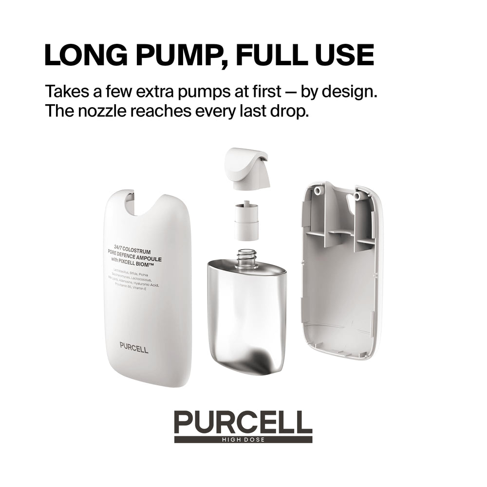 PURCELL open cap and safety seal detail indicating fresh, hygienic packaging