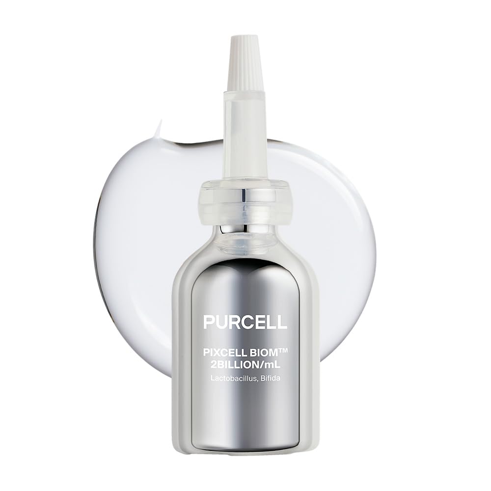 PURCELL Pixcell Biome front bottle showing branding and glass packaging benefit hydration