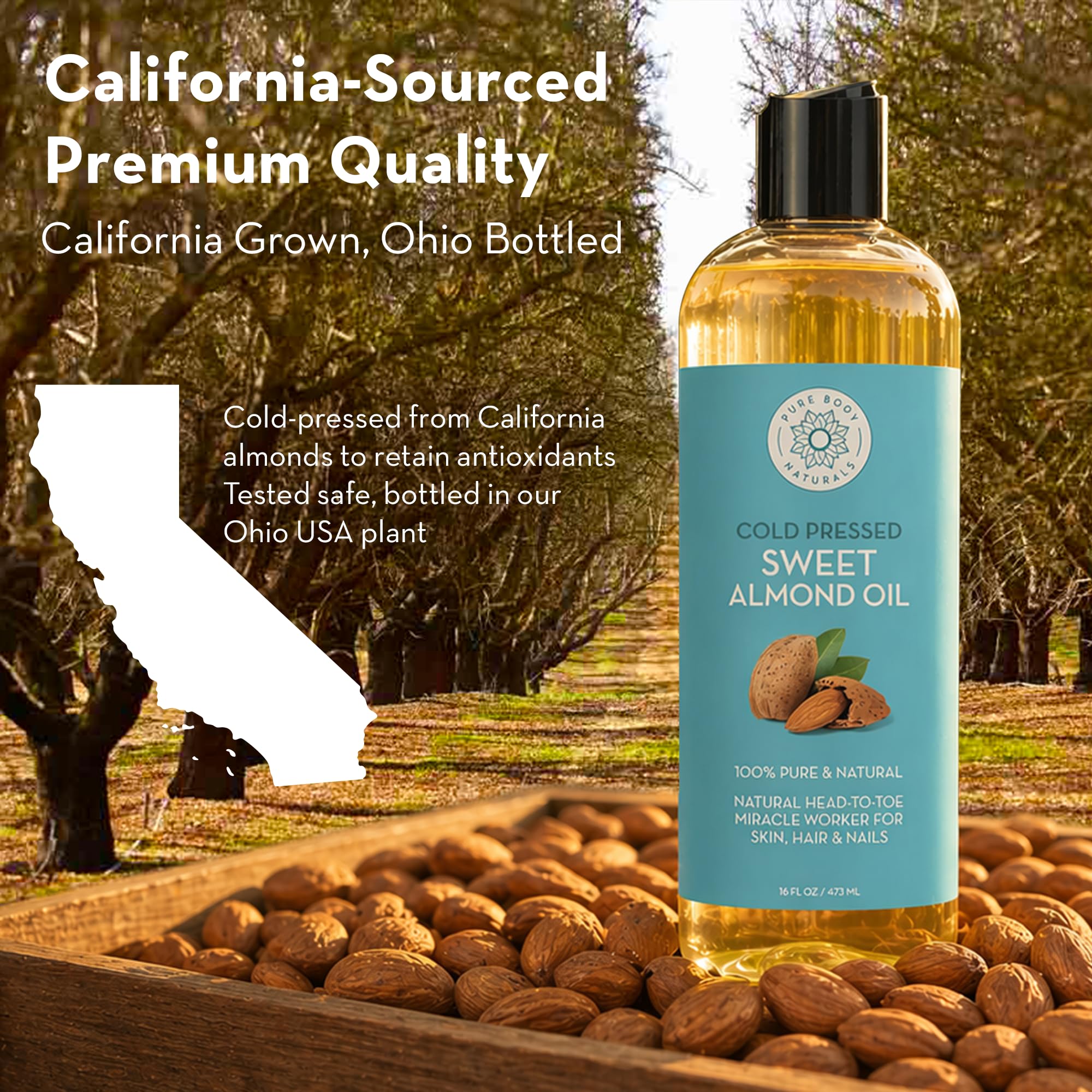 Pure Body Naturals close label detail, highlights cold-pressed and unscented benefit