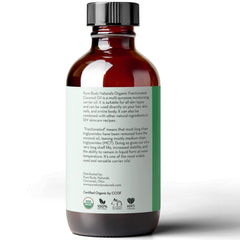 Pure Body Naturals label close-up showing USDA organic and palm-free assurance