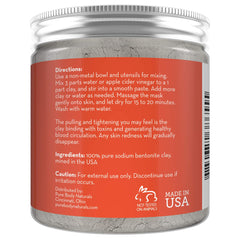 Pure Body Naturals clay stirred into bath bowl illustrating soak benefits