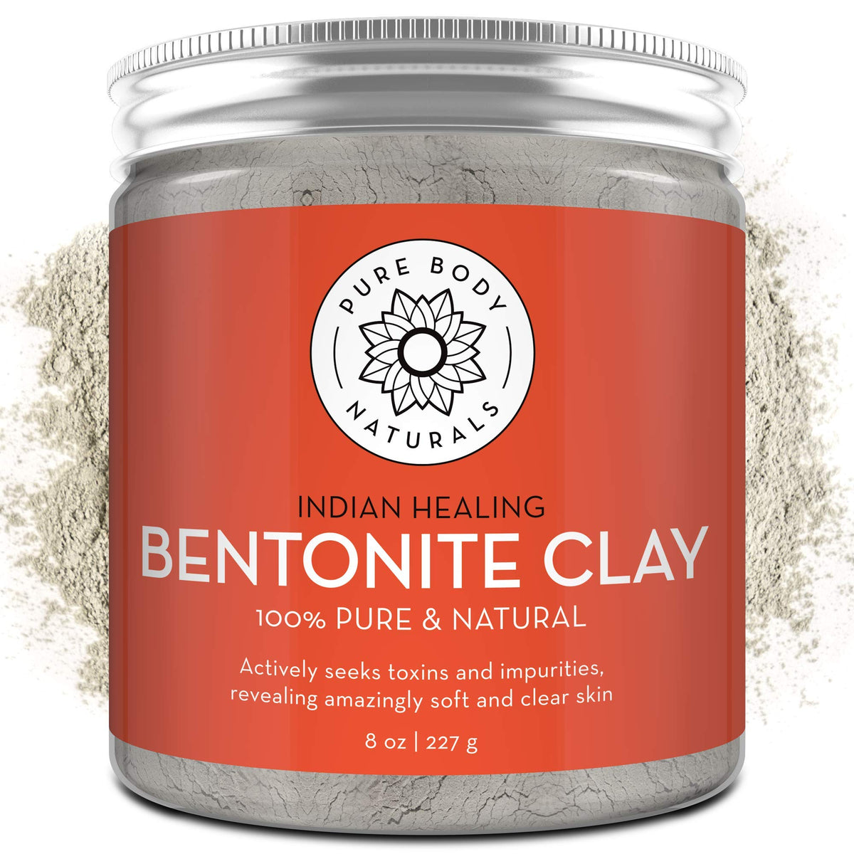 Pure Body Naturals front jar showing label and 8 oz size benefit