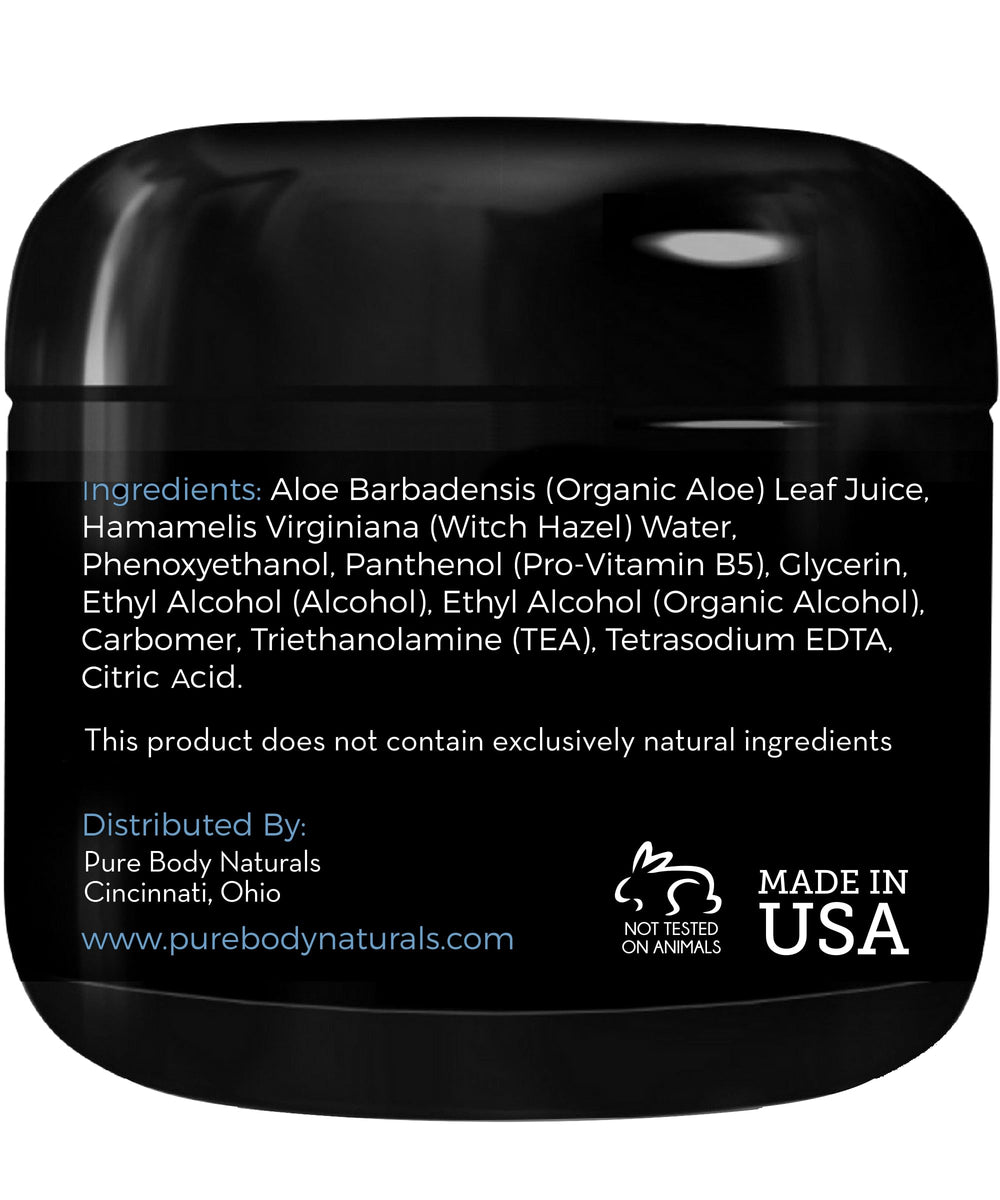 Pure Body Naturals ingredient label close-up showing natural formulation benefits