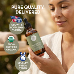 Pure Body Naturals applied to hands showing fast absorption benefit