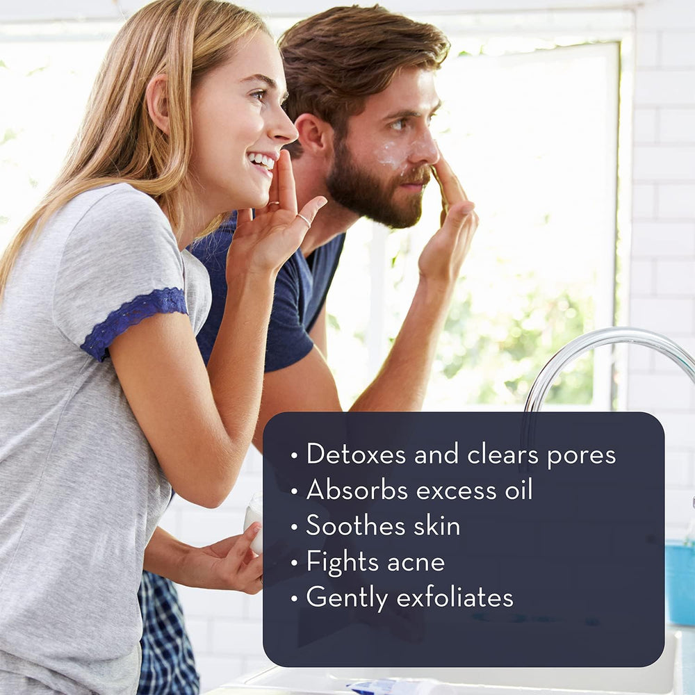 Pure Body Naturals clay mixed into mask in bowl, smooth paste for calming masks