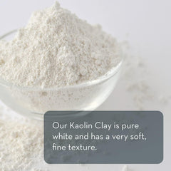 Pure Body Naturals powder applied to skin patch, demonstrates gentle clarifying effect