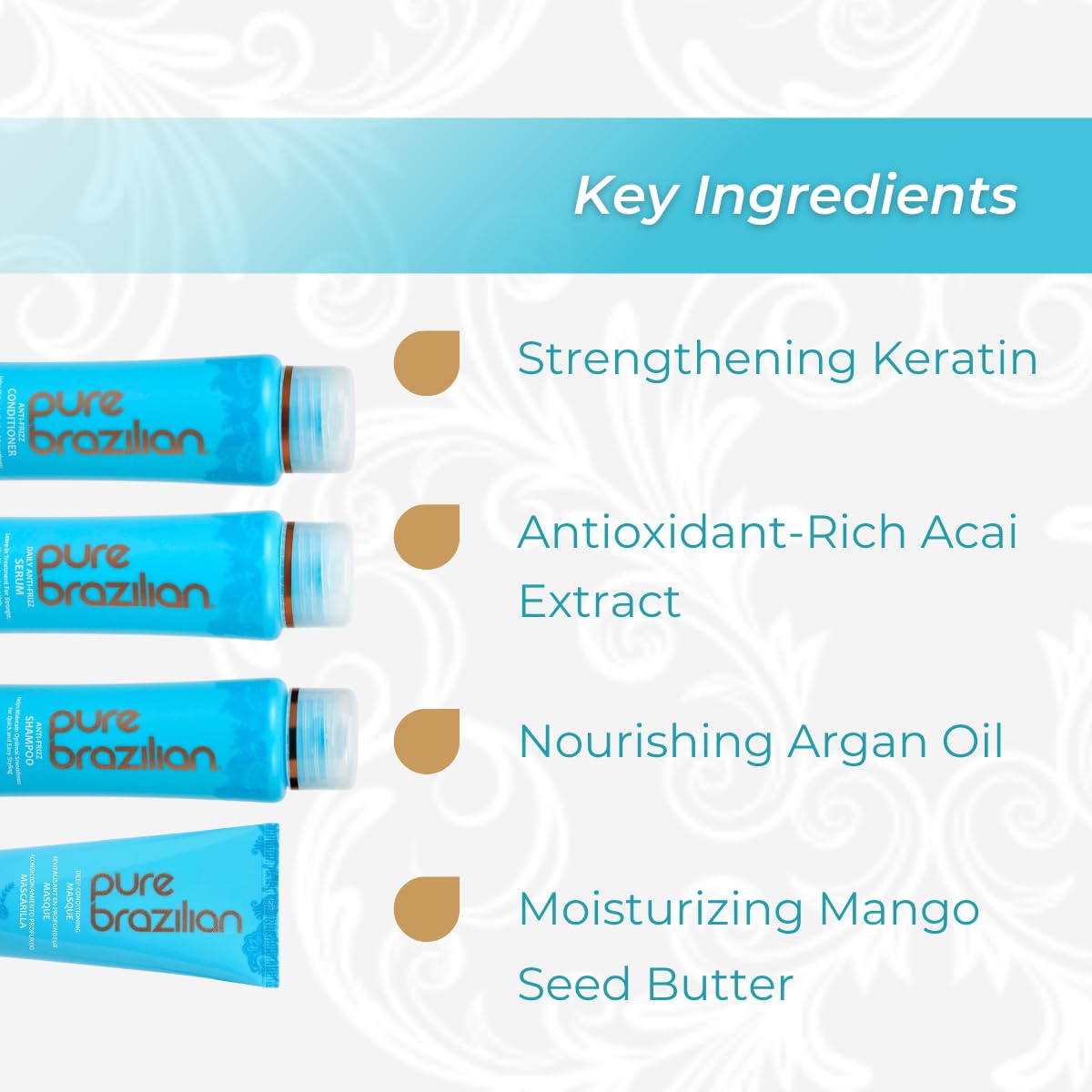 Pure Brazilian conditioner cream texture detail showing nourishing smoothing benefit