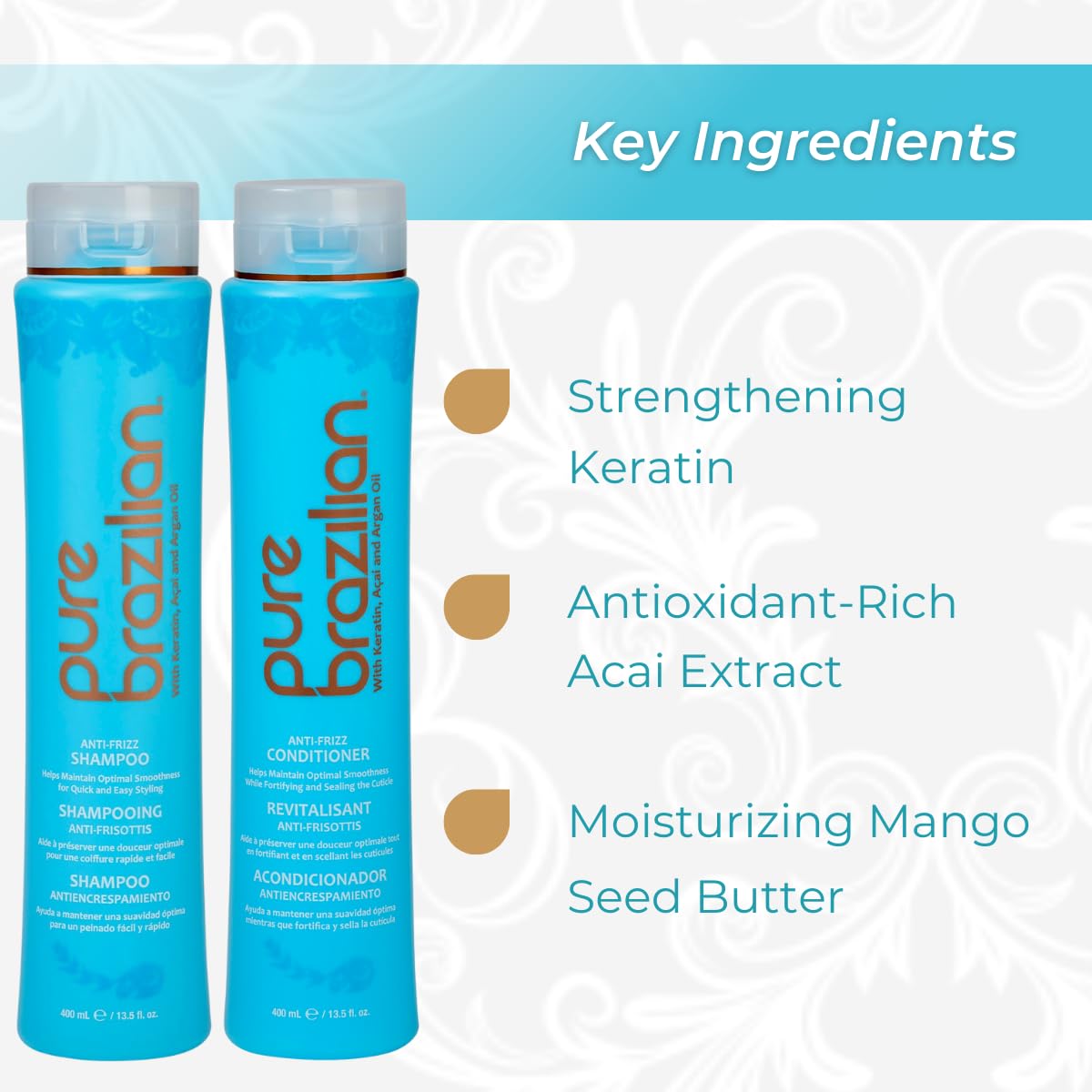 Pure Brazilian conditioner cream texture showing nourishing moisture