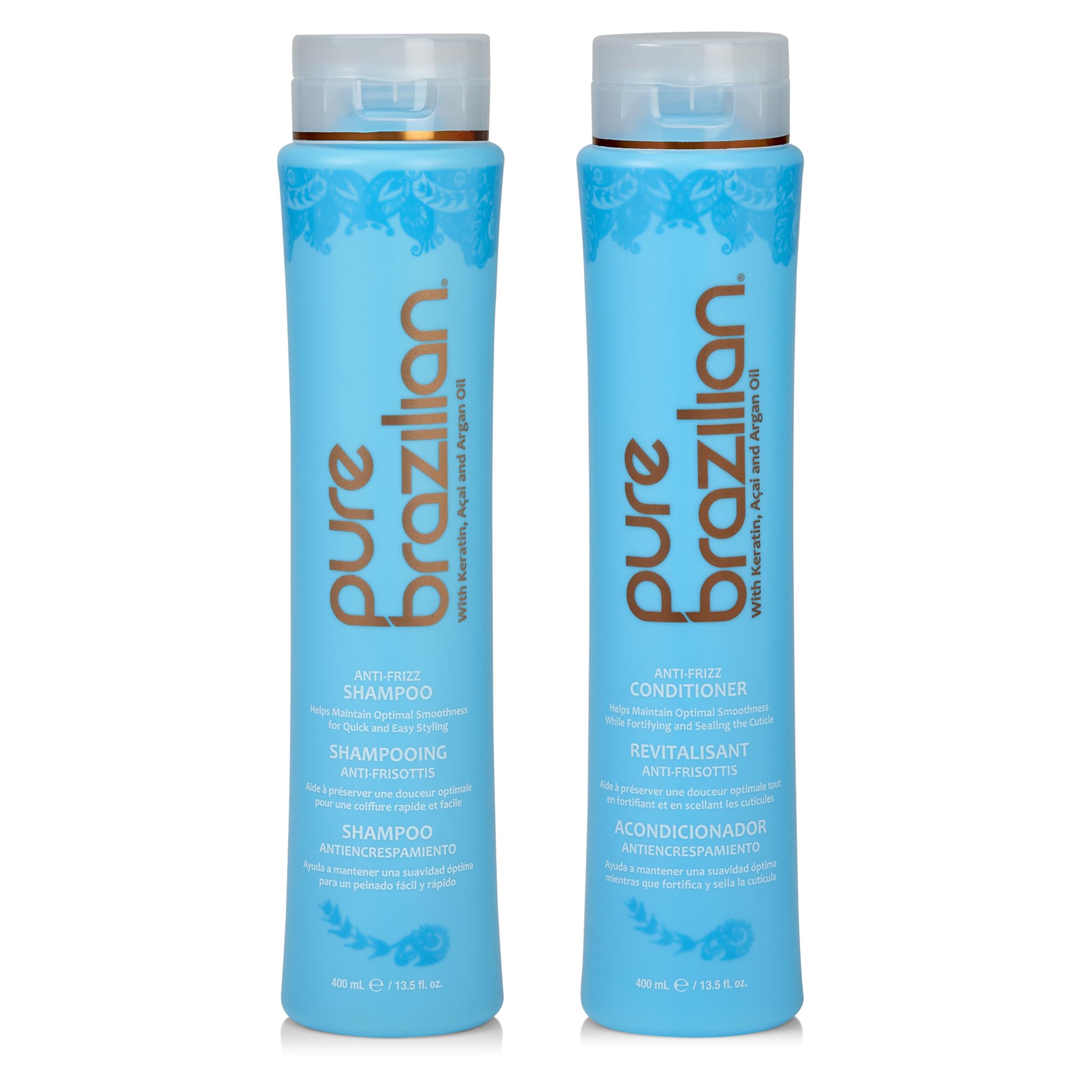 Pure Brazilian front packaging showing duo and smooth hair results