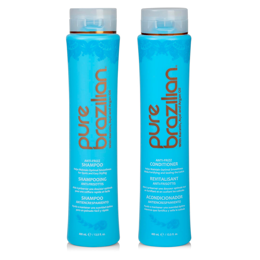 Pure Brazilian front packaging showing duo and smooth hair results
