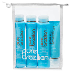 Pure Brazilian front packaging travel kit showing compact bottles and kit benefit