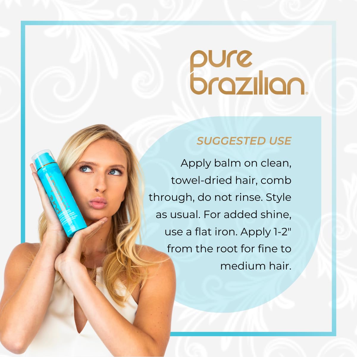 Pure Brazilian before and after smoothing demonstrating reduced frizz and shine