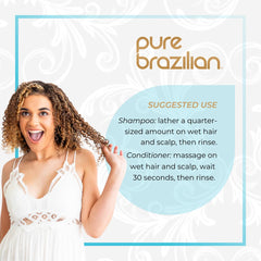 Pure Brazilian bottles in bathroom lifestyle suggesting easy daily use