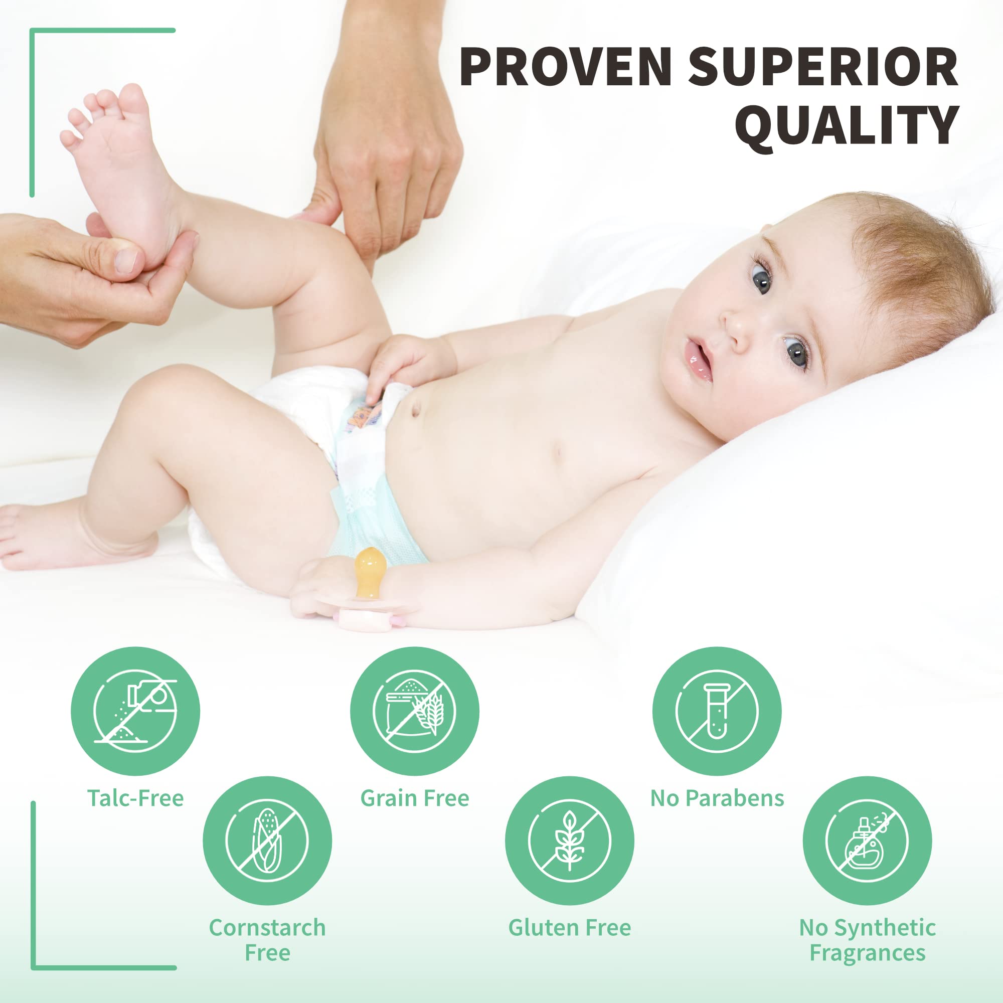 PURE CLAY applied during diaper change illustrating moisture control