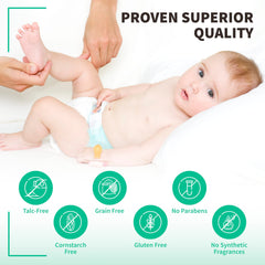 PURE CLAY applied during diaper change illustrating moisture control