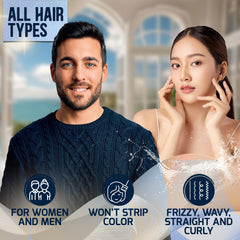 PURE NATURE LUX SPA before and after hair comparison benefit: improved shine and manageability