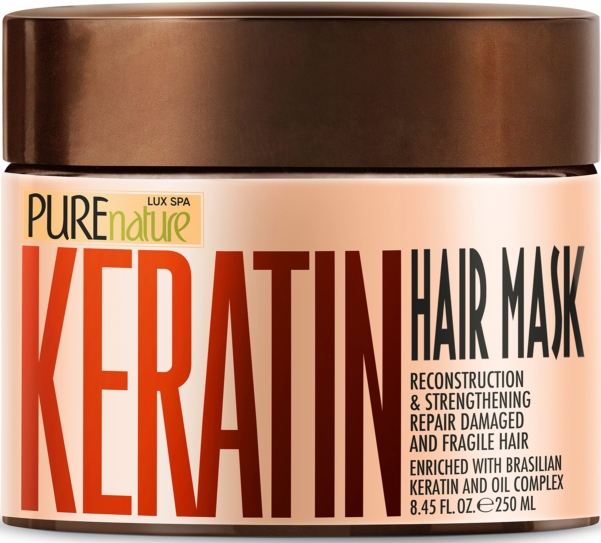 PURE NATURE LUX SPA jar front view showing premium packaging and product benefit