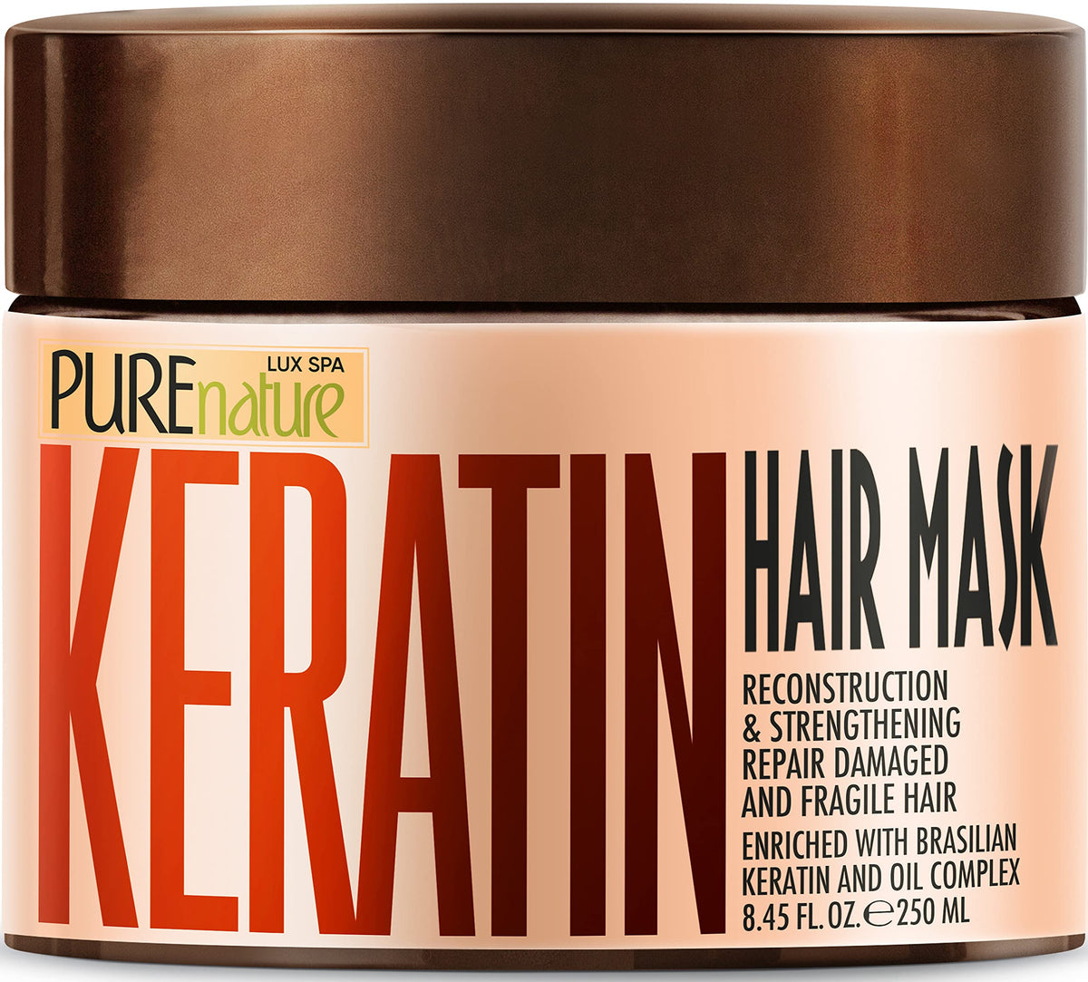 PURE NATURE LUX SPA jar front view showing premium packaging and product benefit