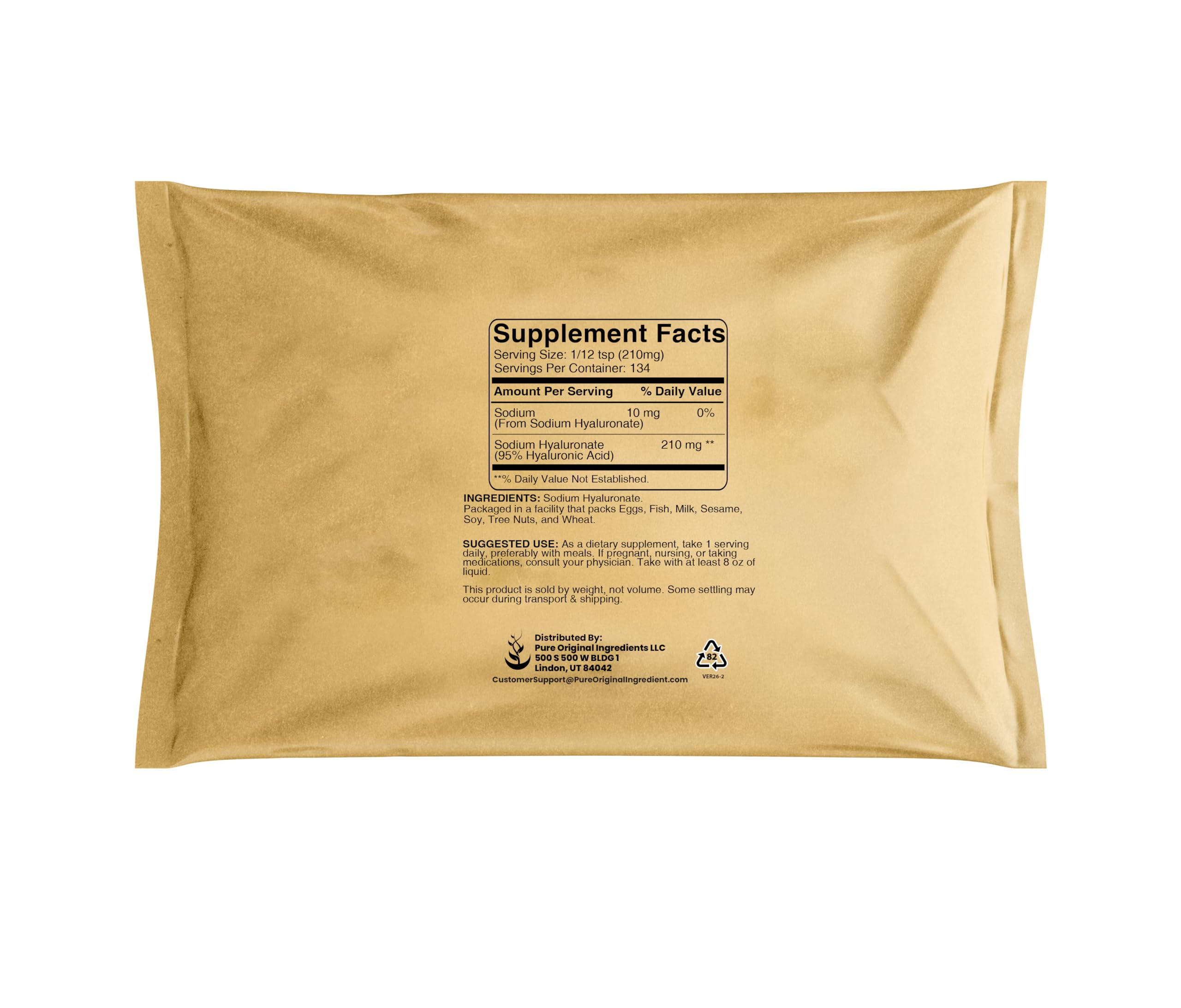 PURE ORIGINAL INGREDIENTS powder close-up texture highlighting fine sodium hyaluronate for easy mixing