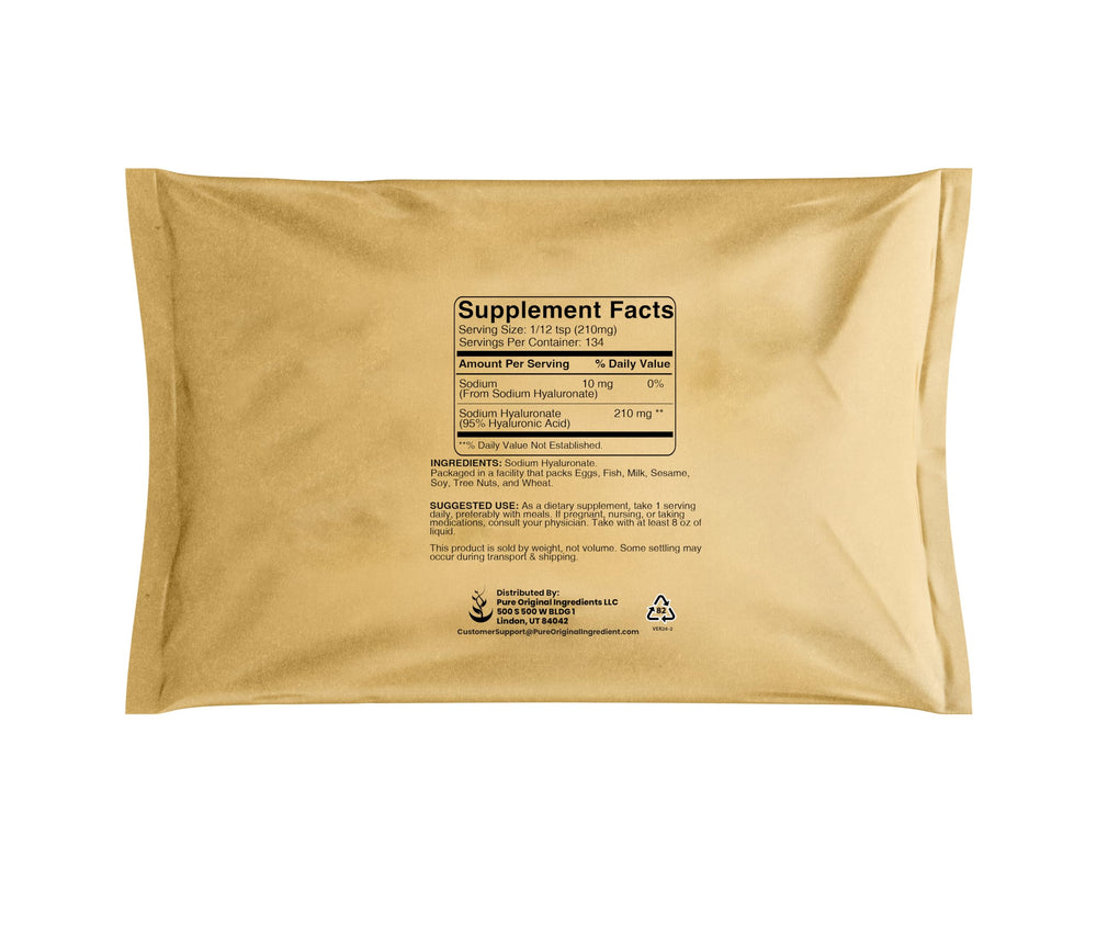PURE ORIGINAL INGREDIENTS powder close-up texture highlighting fine sodium hyaluronate for easy mixing
