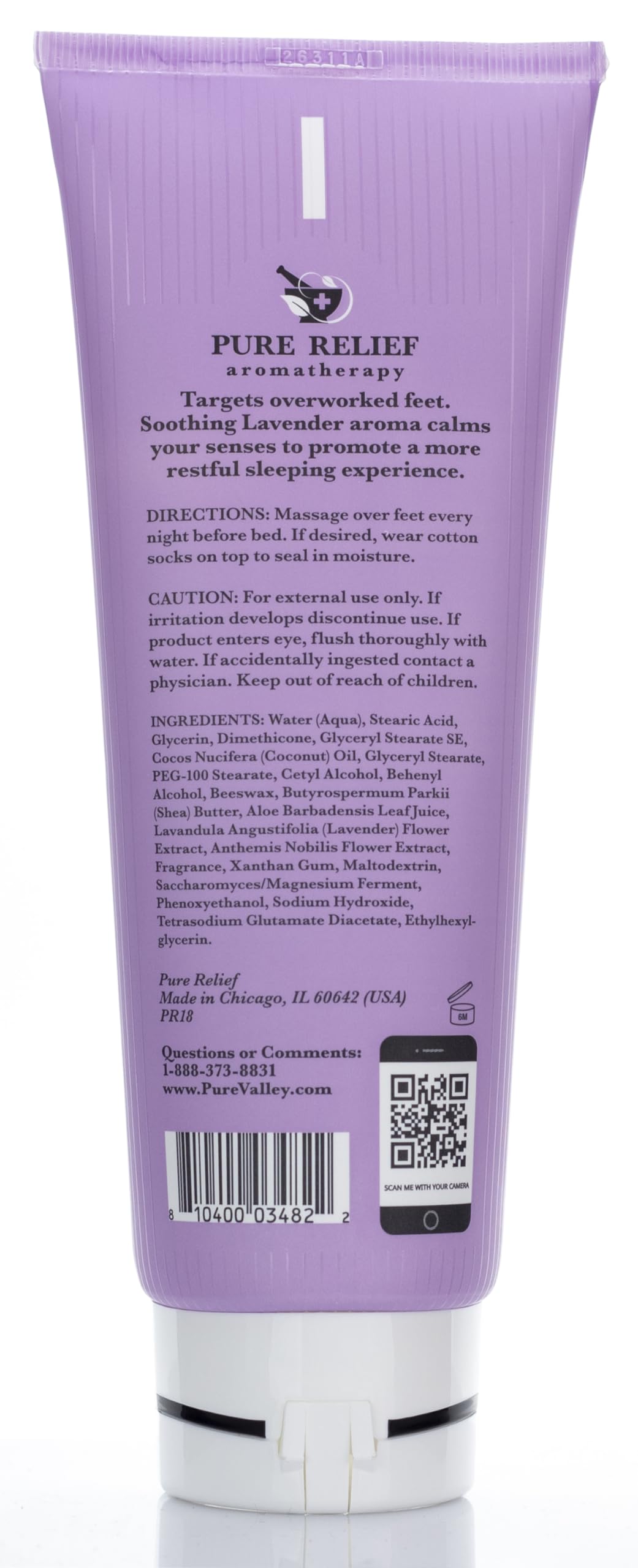 Bedside scene with Pure Relief lotion and socks suggesting nighttime relaxation benefit