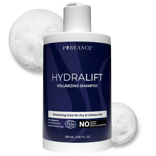 PUREANCE front bottle view showing clean packaging and volume benefit