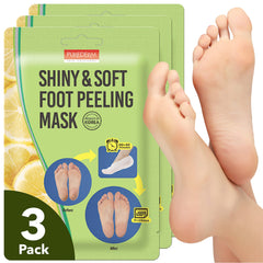 Purederm front packaging showing three pairs and product benefit for softer feet