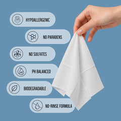 PURELID wipe being used at a sink showing no‑rinse convenience