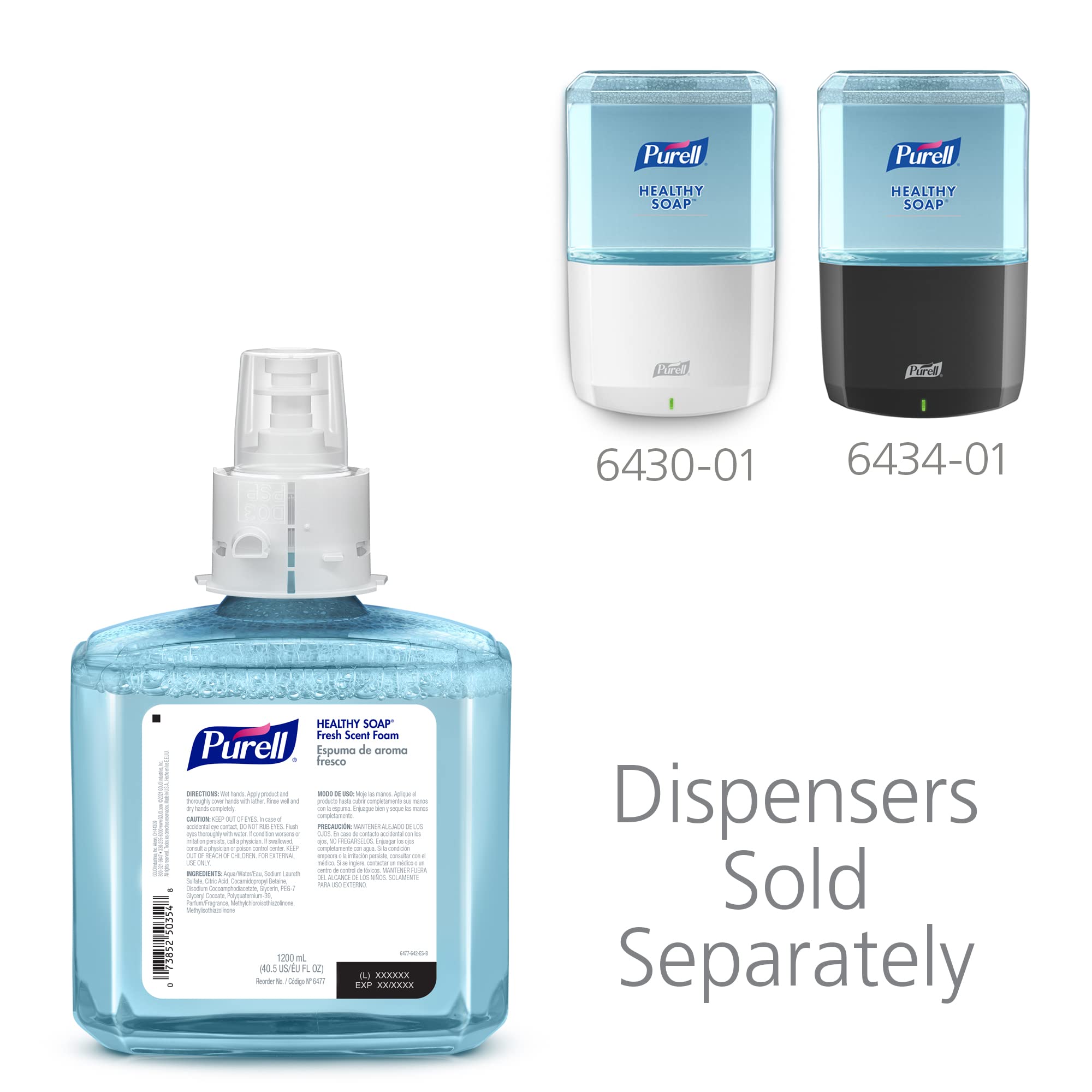 PURELL refill installed in ES6 dispenser demonstrating hands‑free use
