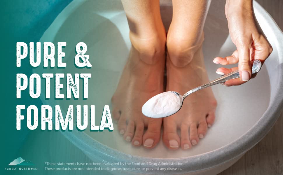 Purely Northwest soaking feet in a relaxing lifestyle setting for relief