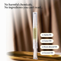 Purely Radiant oil being massaged into fingernail to improve hydration