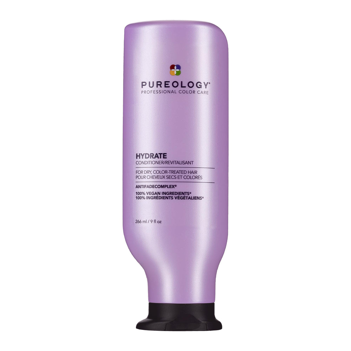 Pureology front bottle showing hydration benefits for color-treated hair