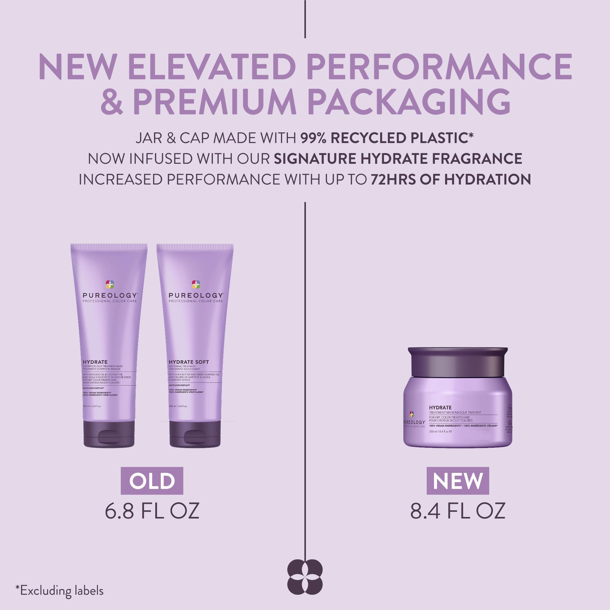 Pureology mask in palm to show size and travel-friendly scale for convenience benefit
